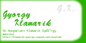 gyorgy klamarik business card